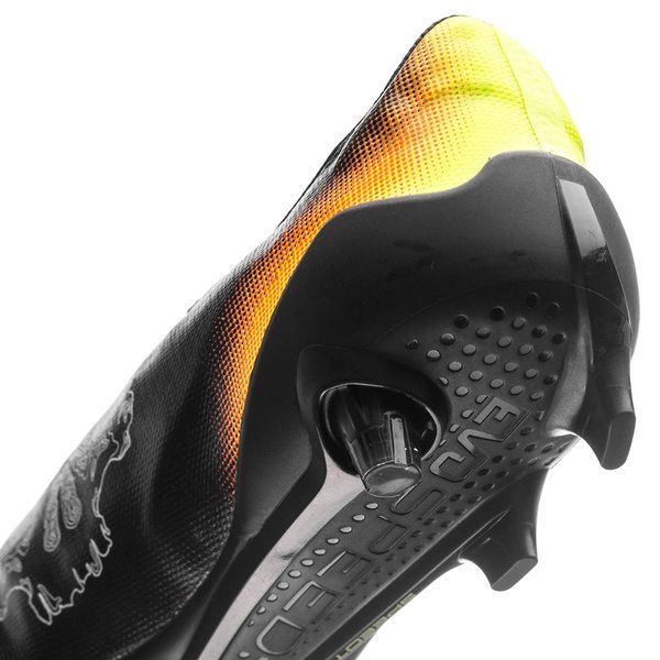 PUMA Evospeed SL II Graphic FG Firm Ground Soccer Cleats Black White Safety Yellow Orange