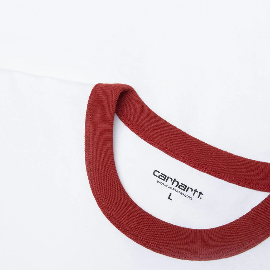 S S Ip Ringer T Shirt White Red Red