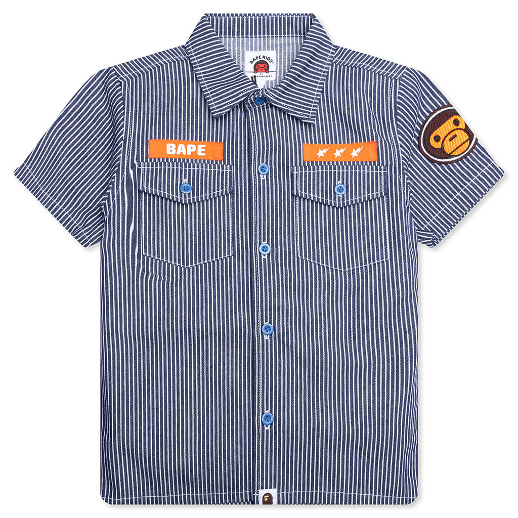 Kids Hickory Baby Milo Patch S S Shirt Navy