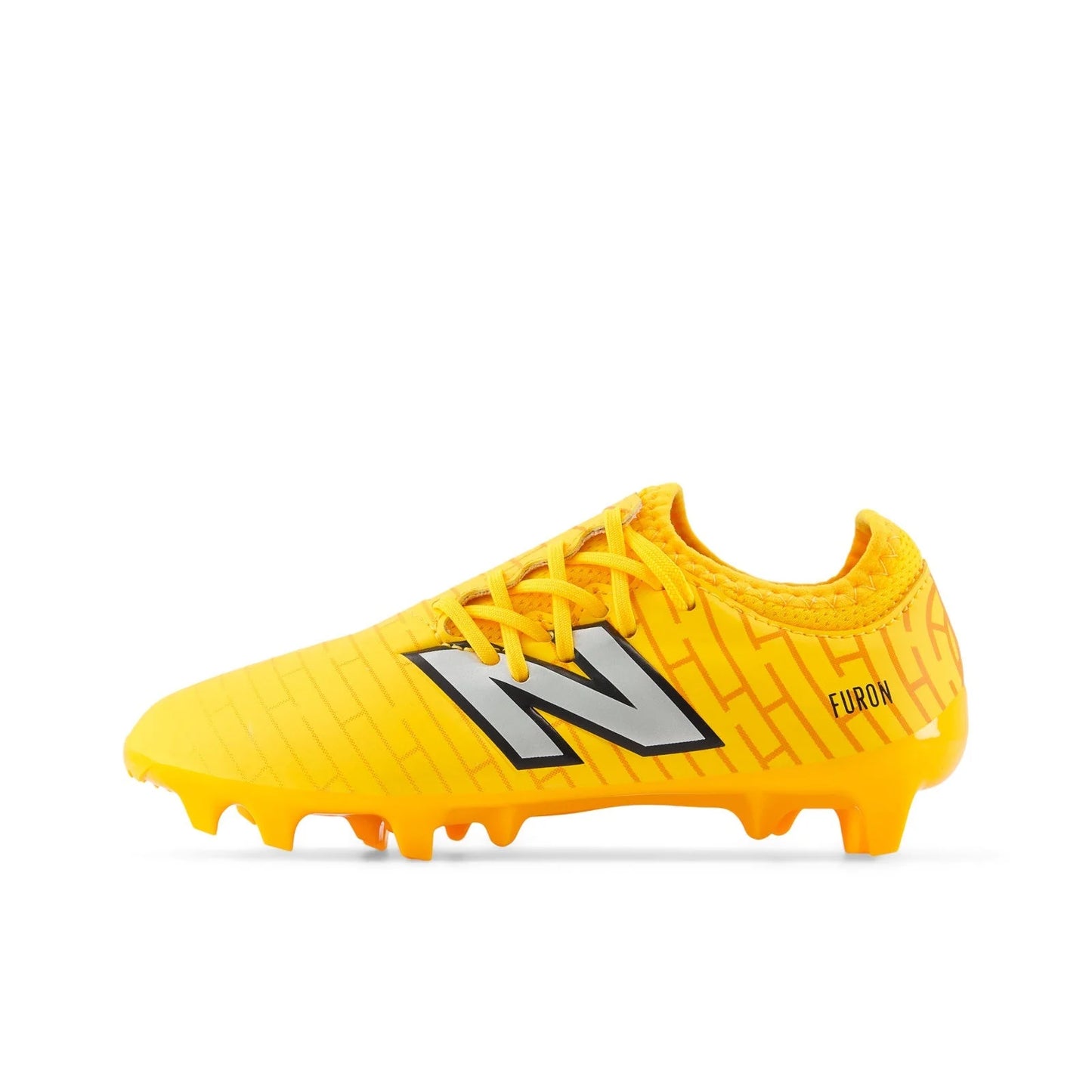 New Balance Furon Dispatch Junior FG V7 Firm Ground Cleats Sun Glow Metallic Silver Black