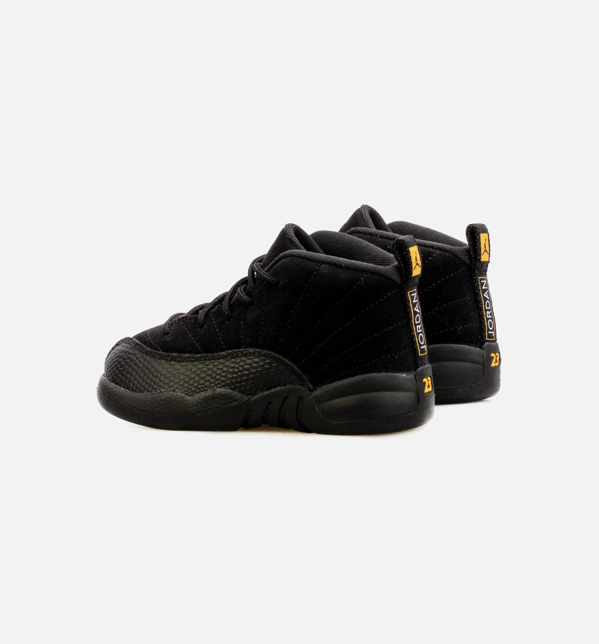 Air Jordan 12 Retro Black Taxi Infant Toddler Lifestyle Shoe Black Free Shipping