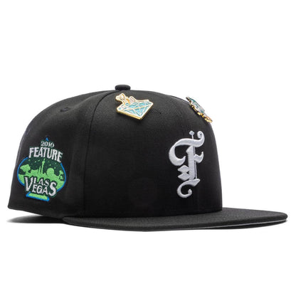 Feature x New Era Old English Las Vegas Fitted Black Snow Grey