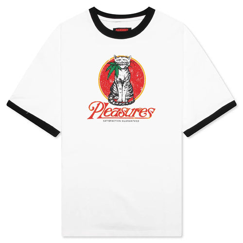Cat Heavyweight Ringer T Shirt White