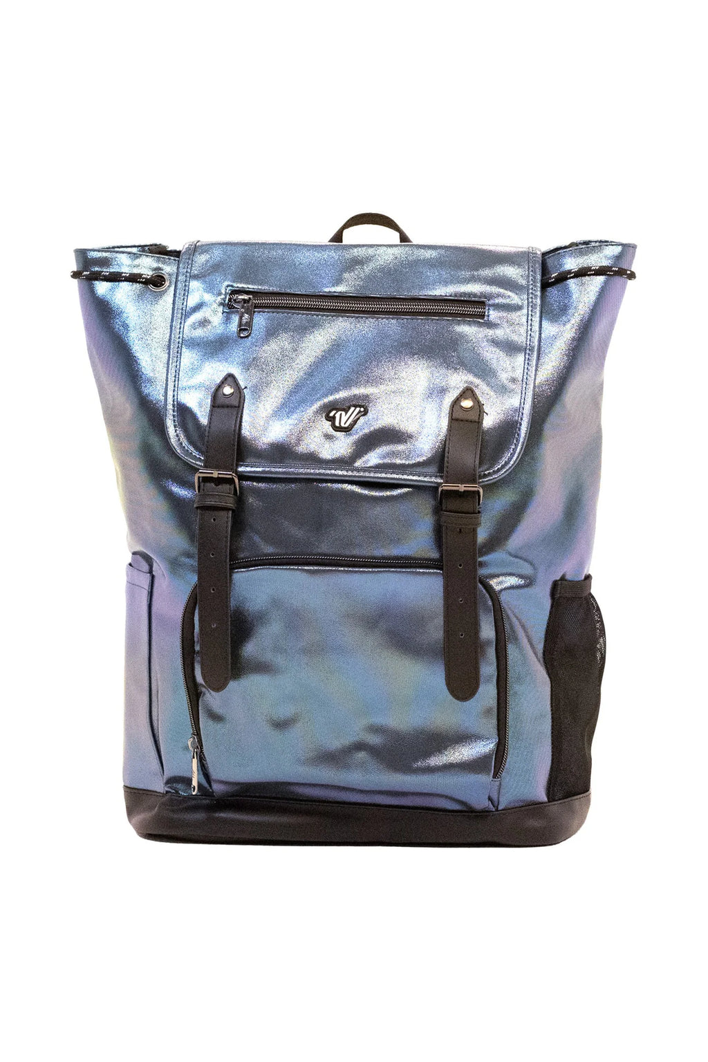 Varsity Navy HoloShine Flap Backpack