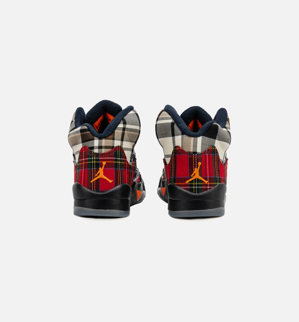 Air Jordan 5 Retro Plaid Grade School Lifestyle Shoe Black Multi