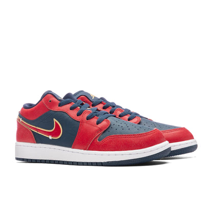 Air Jordan 1 Low SE GS Armory Navy Sport Red Metallic Gold