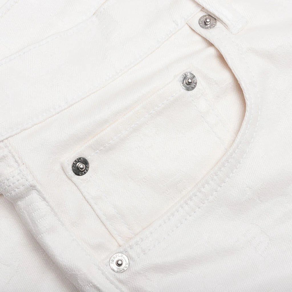 P001 White Film Monogram Jacquard
