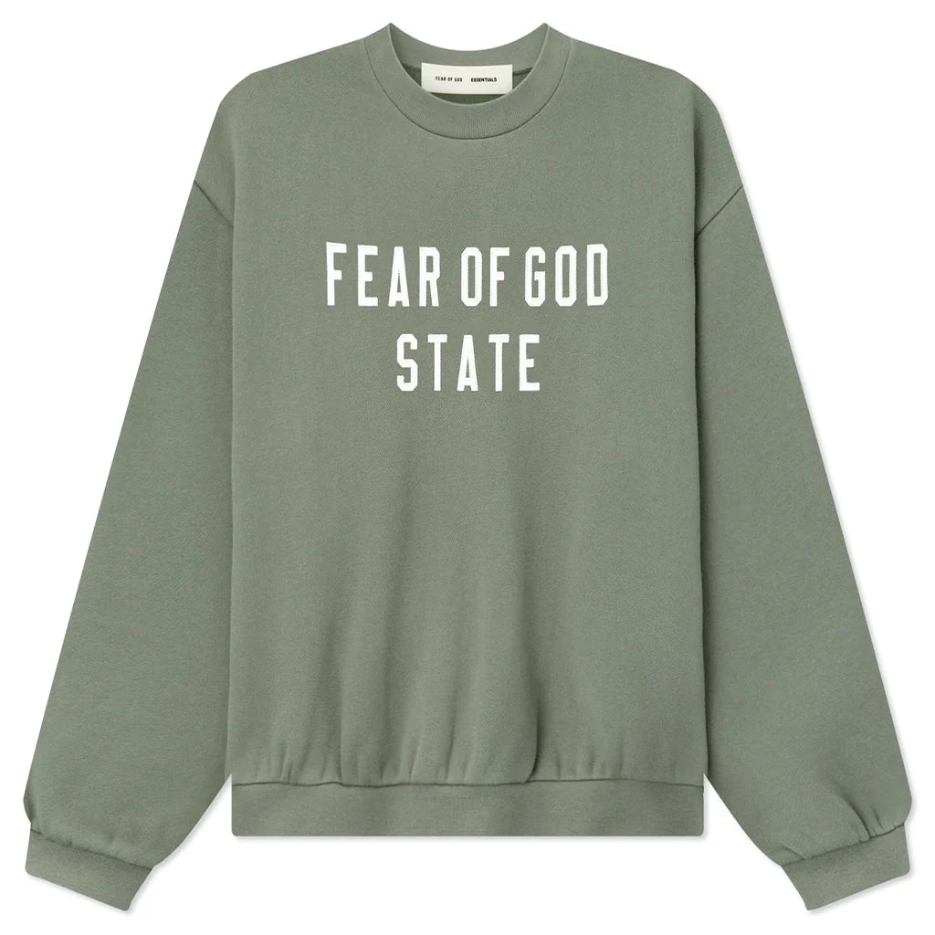 Kids 90s Fit Fleece Crewneck Moss