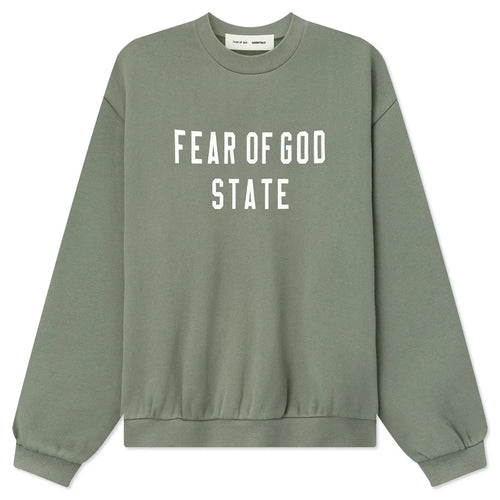 Kids 90s Fit Fleece Crewneck Moss