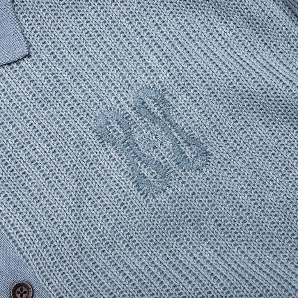 B Summer Knit Polo Shirt Blue