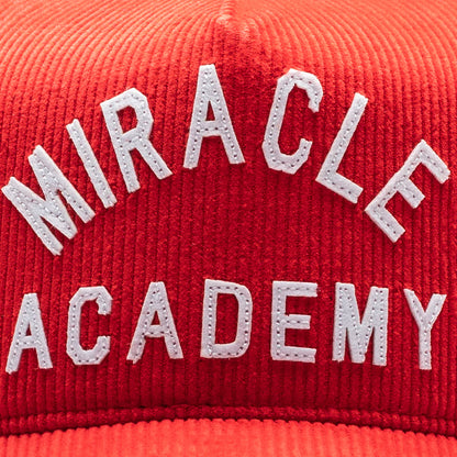 Miracle Academy Corduroy Trucker Hat Cherry