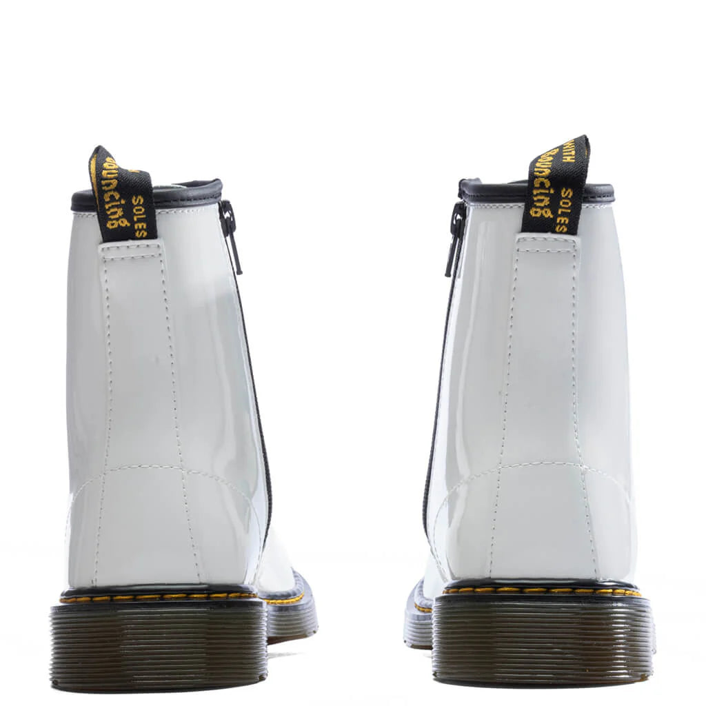 Youth 1460 Patent Leather Boots White Patent Lamper
