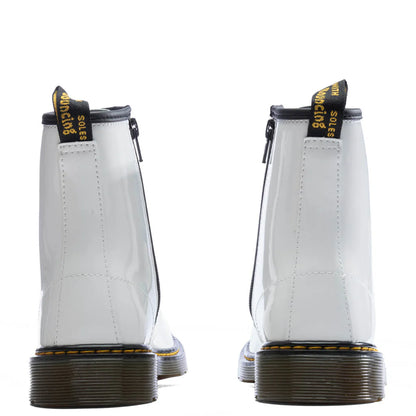 Youth 1460 Patent Leather Boots White Patent Lamper