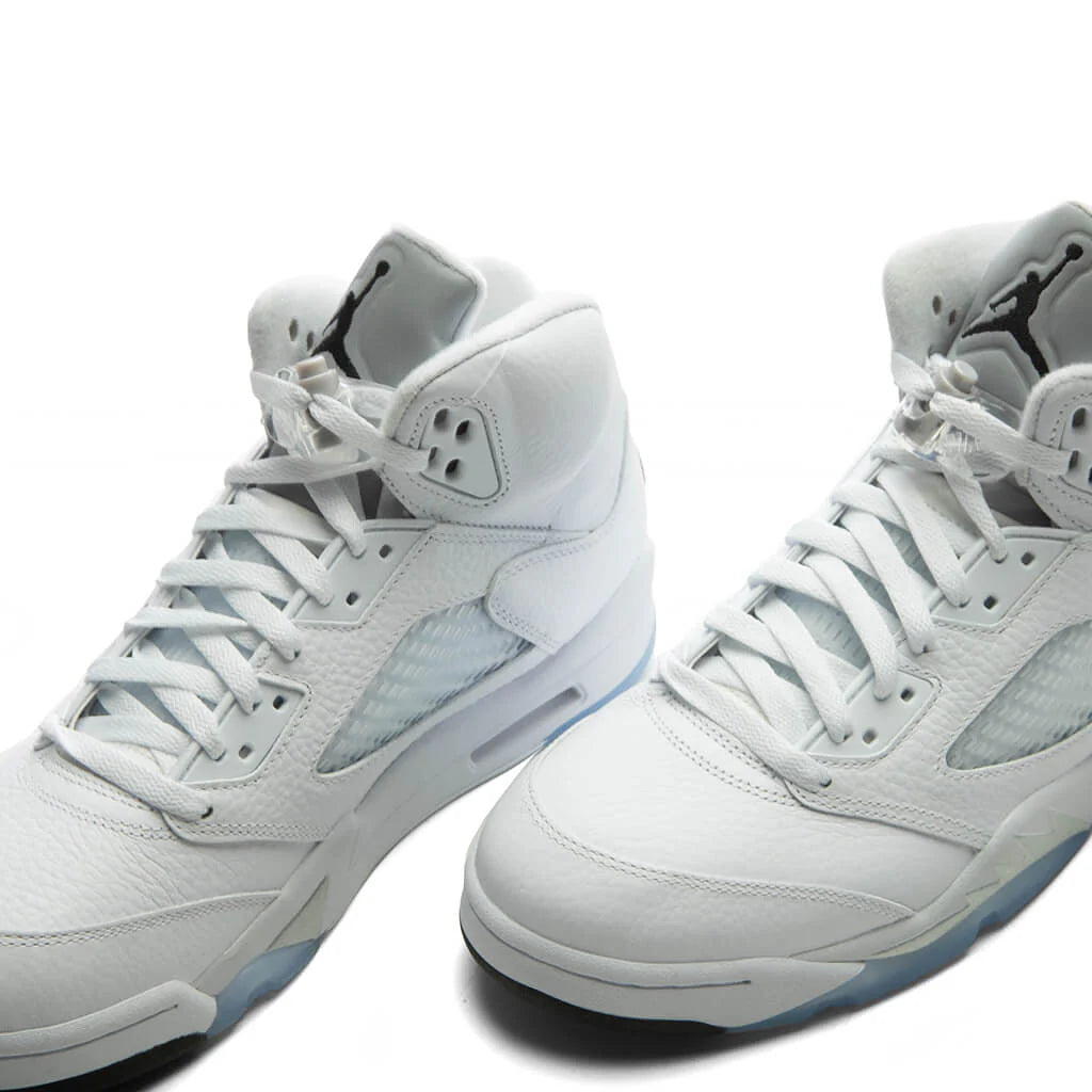 Air Jordan 5 Retro White Metallic White Black Metallic Silver
