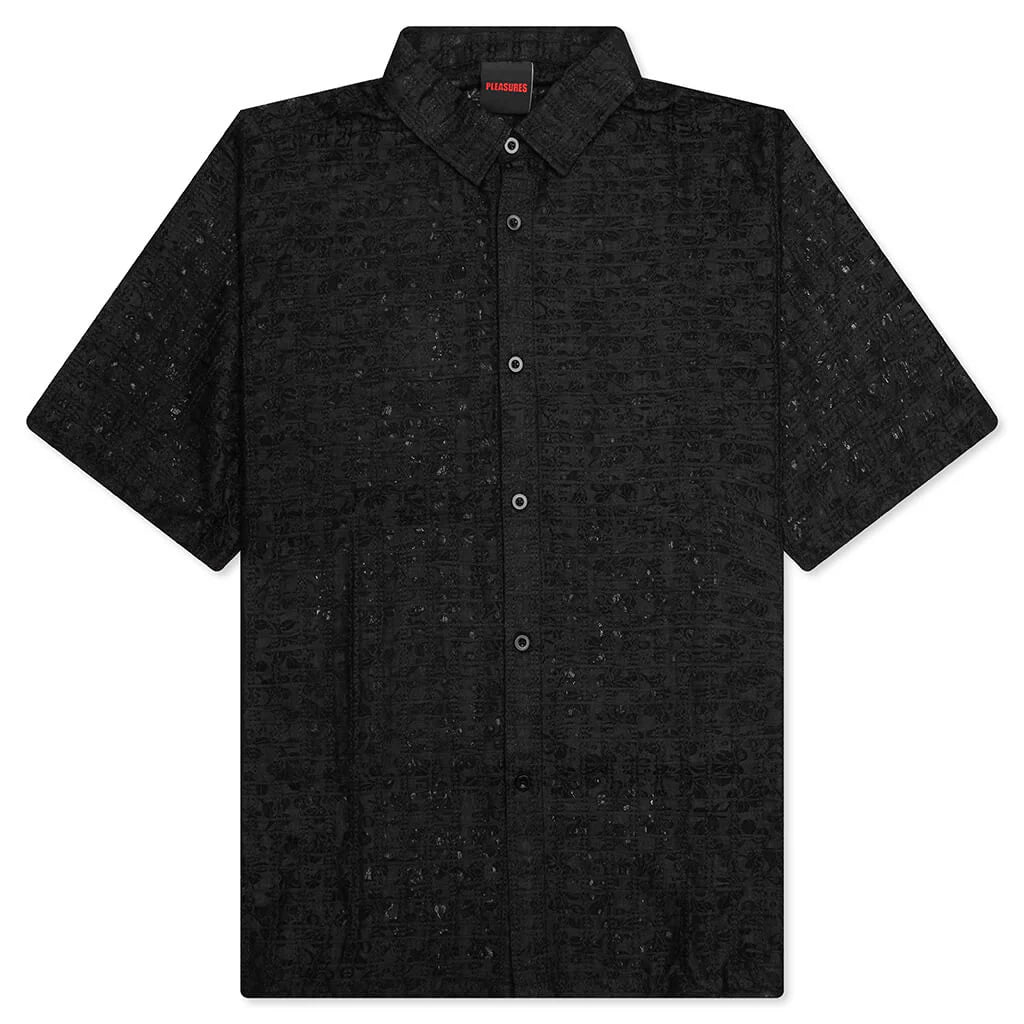 Lacy Button Down Black
