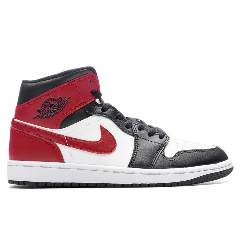 Womens Air Jordan 1 Mid Sail Gym Red Off Noir
