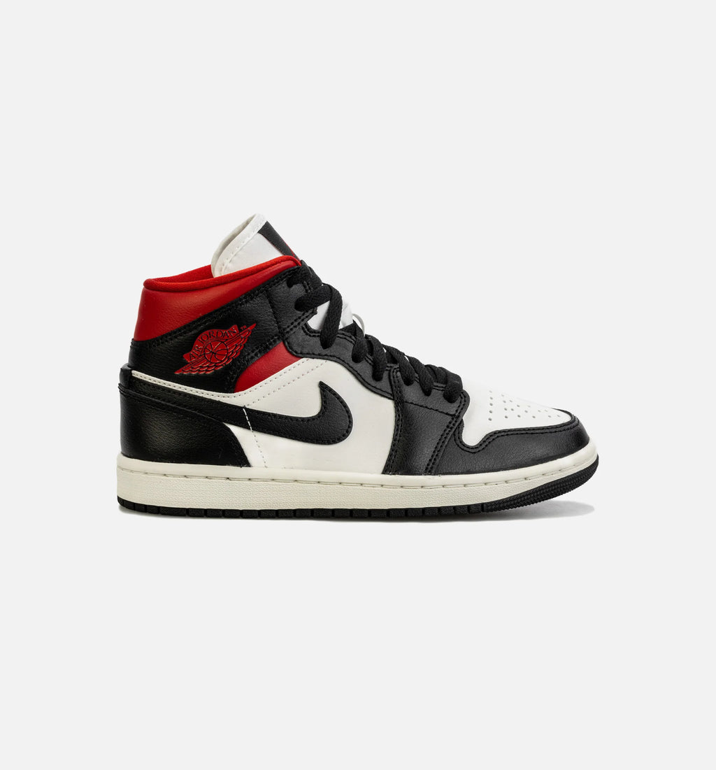 Air Jordan 1 Mid Womens Lifestyle Shoe Black Red