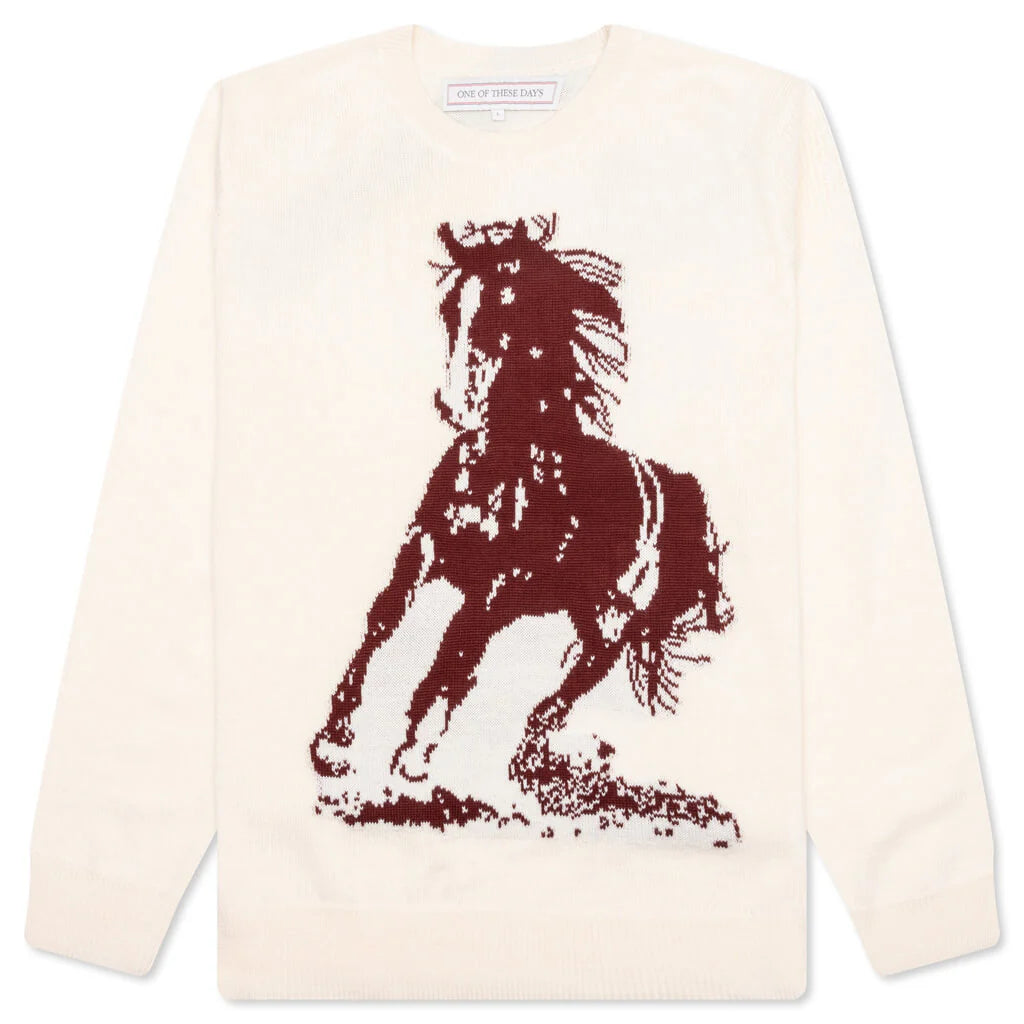 Running Horse Knit Sweater Oatmeal