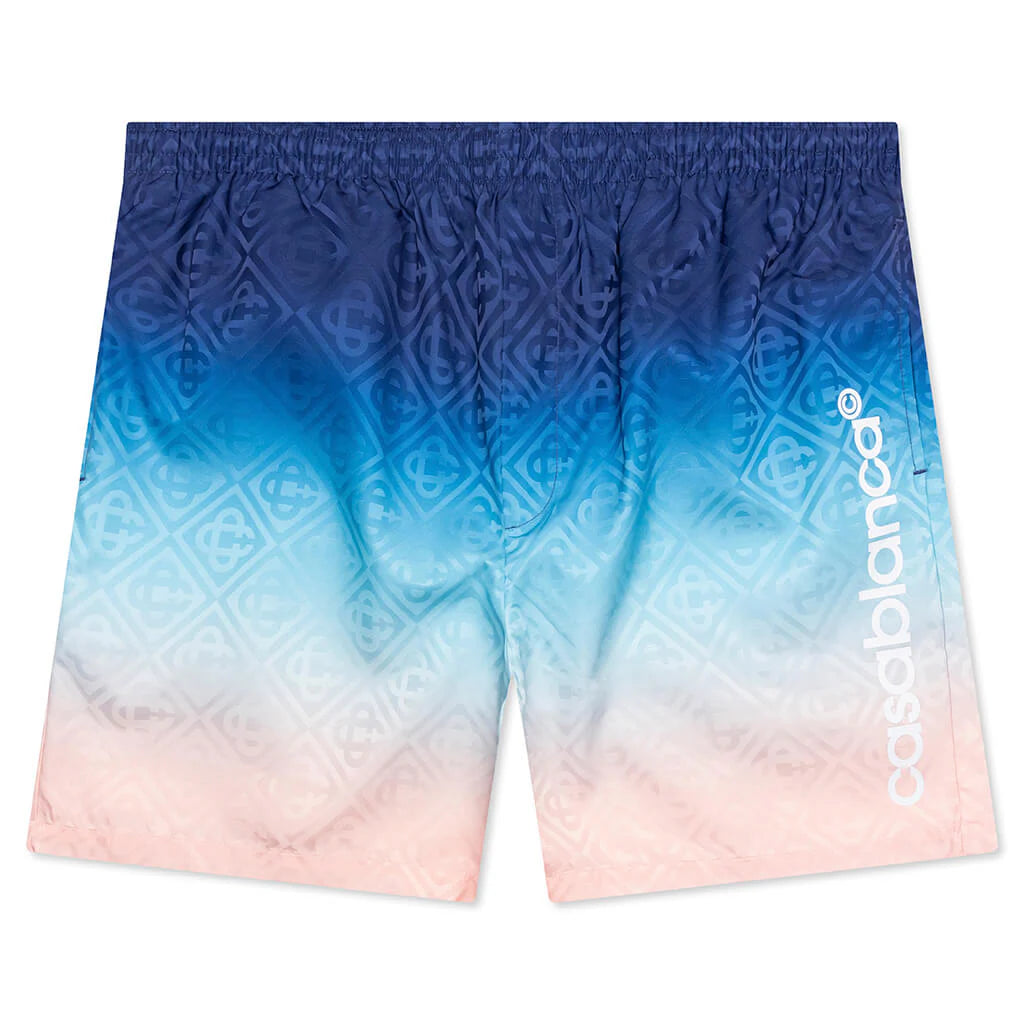 Gradient Printed Swim Shorts Blue