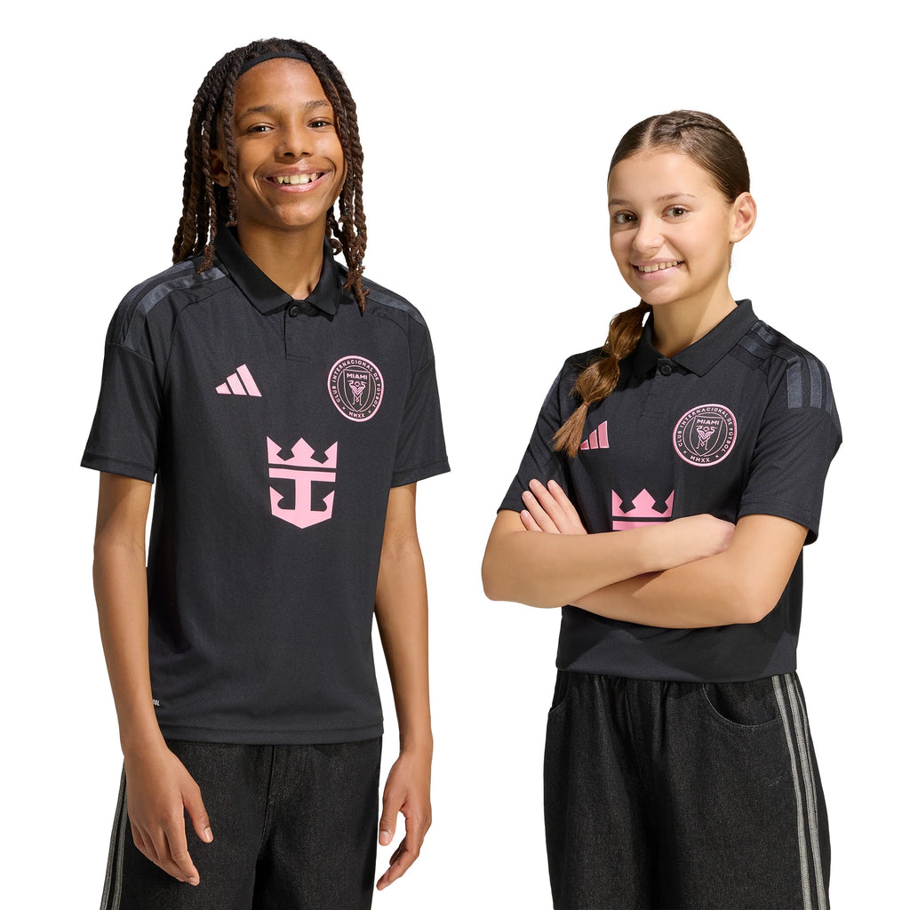 adidas Inter Miami CF Away Youth Soccer Jersey 26 27 Black Pink