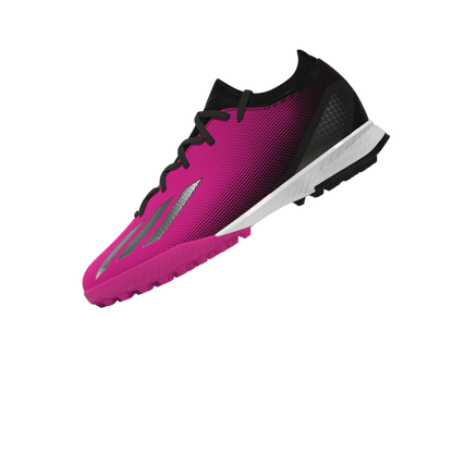 adidas Kids X Speedportal3 TF J Turf Football Boots Black Pink