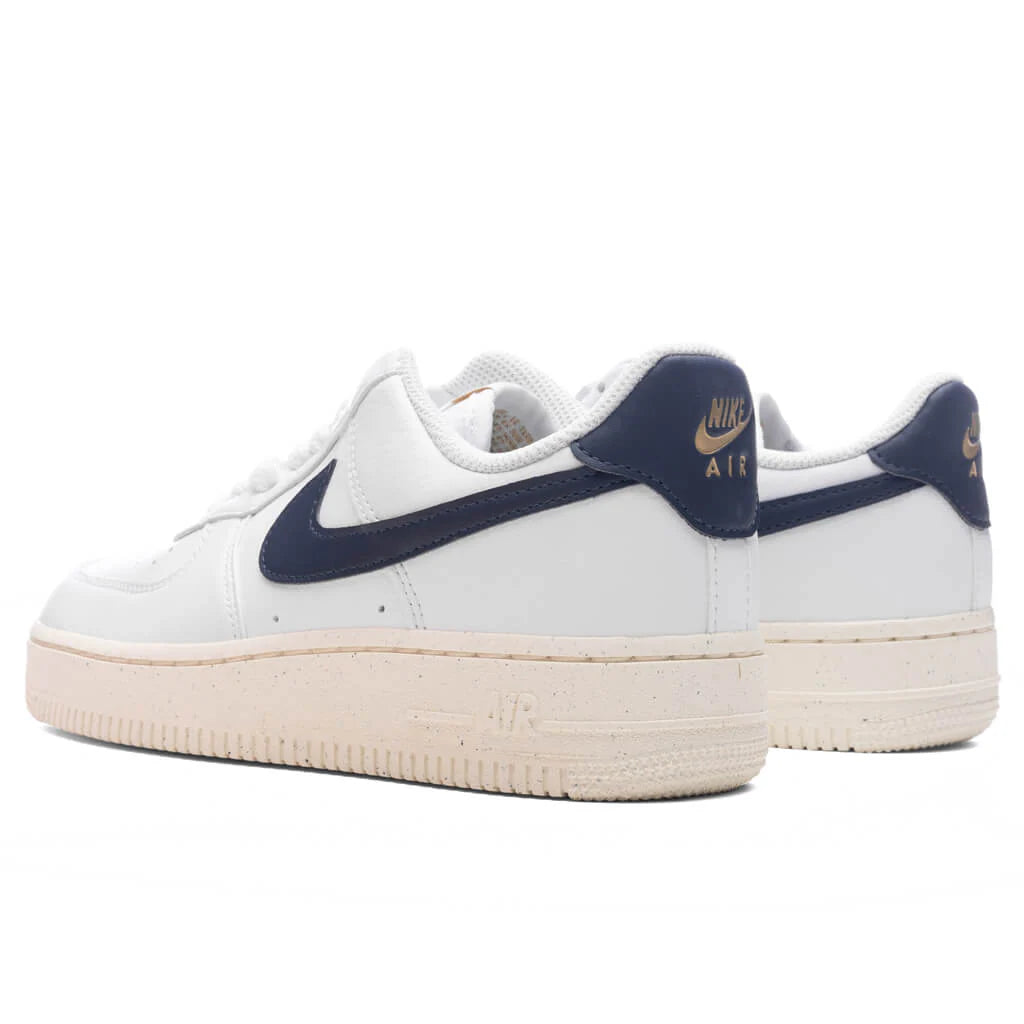 Womens Air Force 1 07 Olympic White Obsidian Pale Ivory Metallic Gold