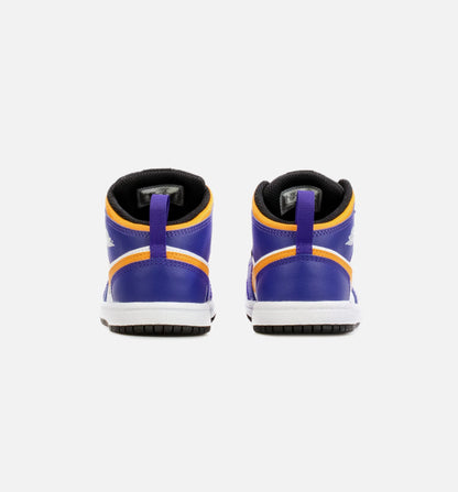 Air Jordan 1 Mid Infant Toddler Lifestyle Shoe Purple Yellow