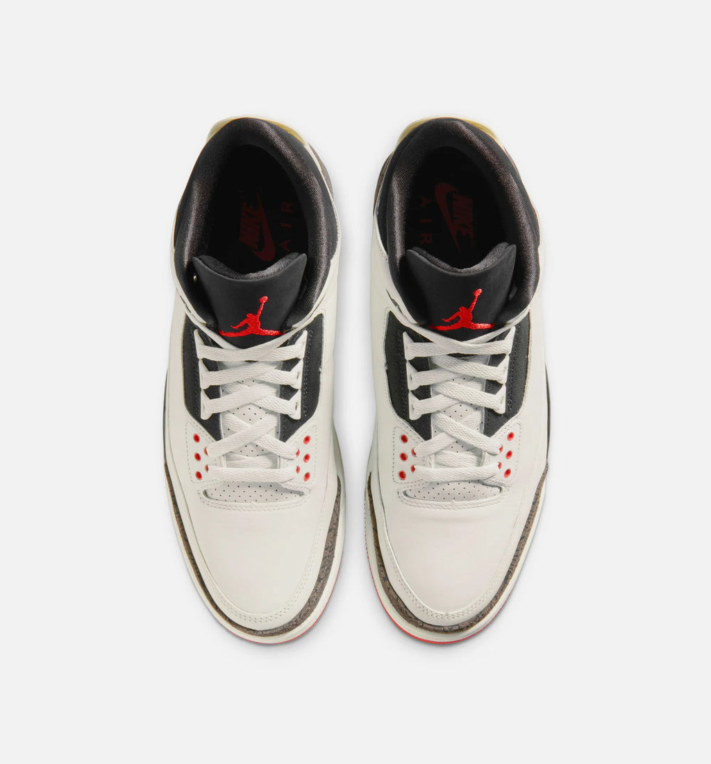 Air Jordan 3 Retro Sail and University Red Mens Lifestyle Shoe Sail Black University Red Pale Ivory Free Shipping