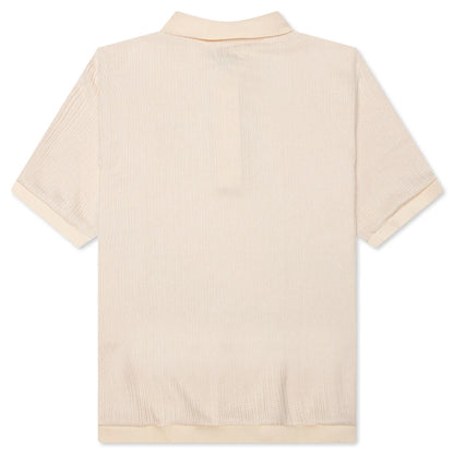 B Summer Knit Polo Shirt Bone