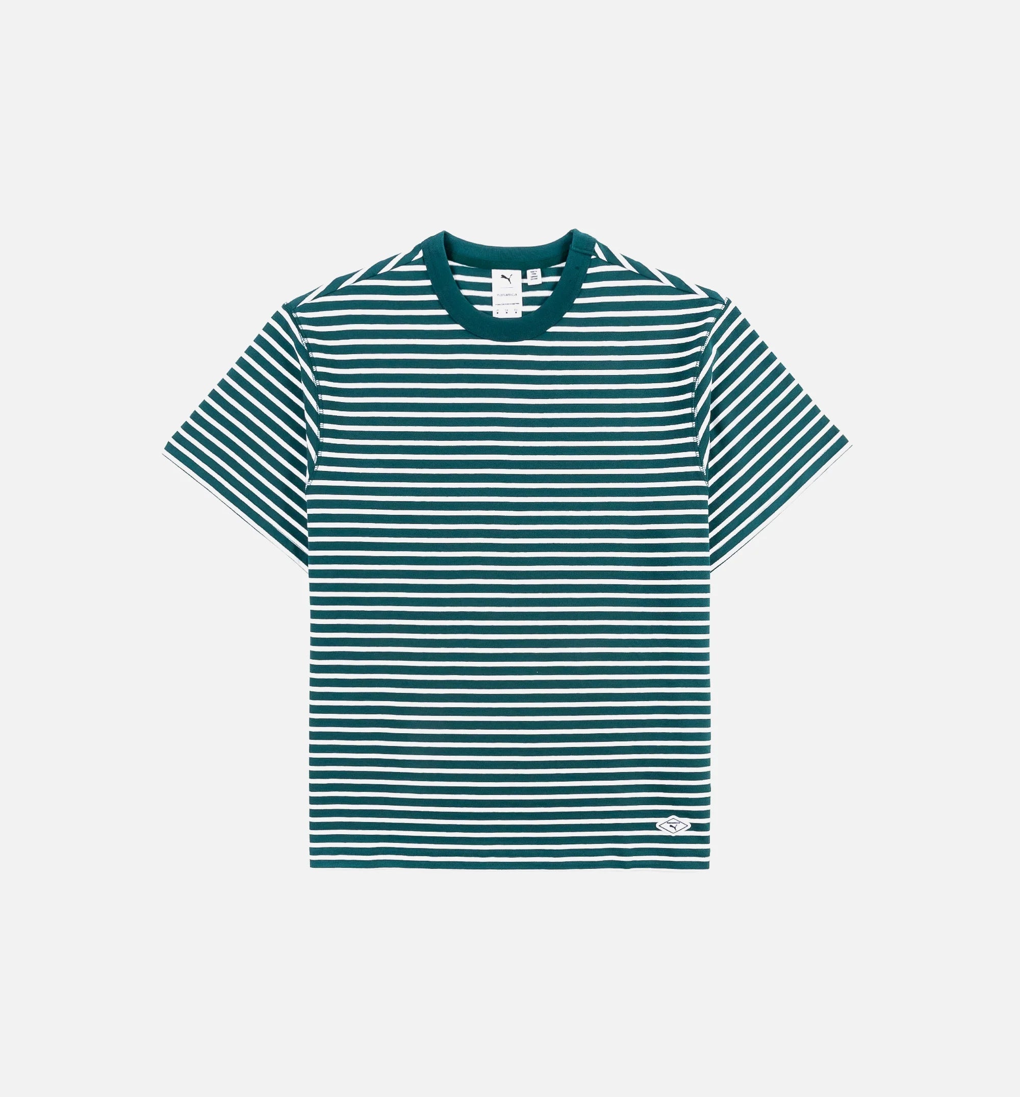 Nanamica Striped Mens Short Sleeve Shirt Green