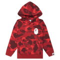 Kids Color Camo Ape Head Relaxed Fit Pullover Hoodie Red