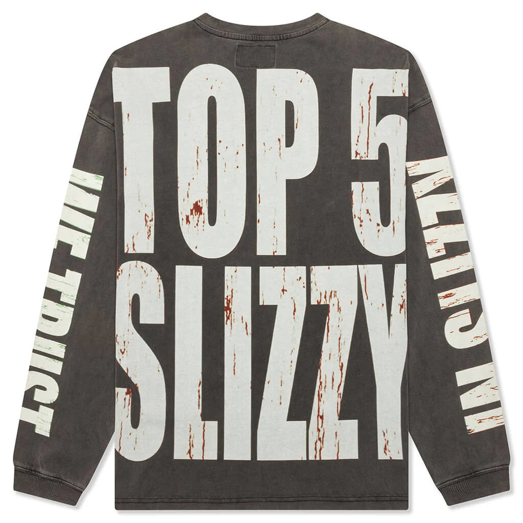 Top 5 Slizzy L S Tee Grey Wash