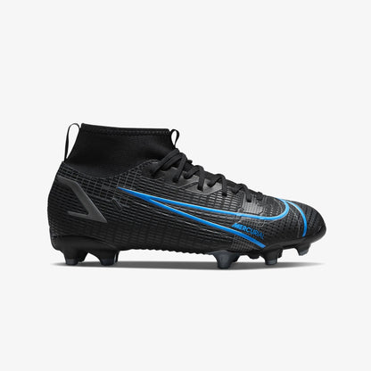 Nike JR Mercurial Superfly 8 Academy Firm Ground Soccer Cleats Black Iron Grey