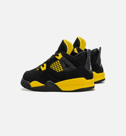 Air Jordan 4 Retro Thunder Infant Toddler Lifestyle Shoe Black Yellow