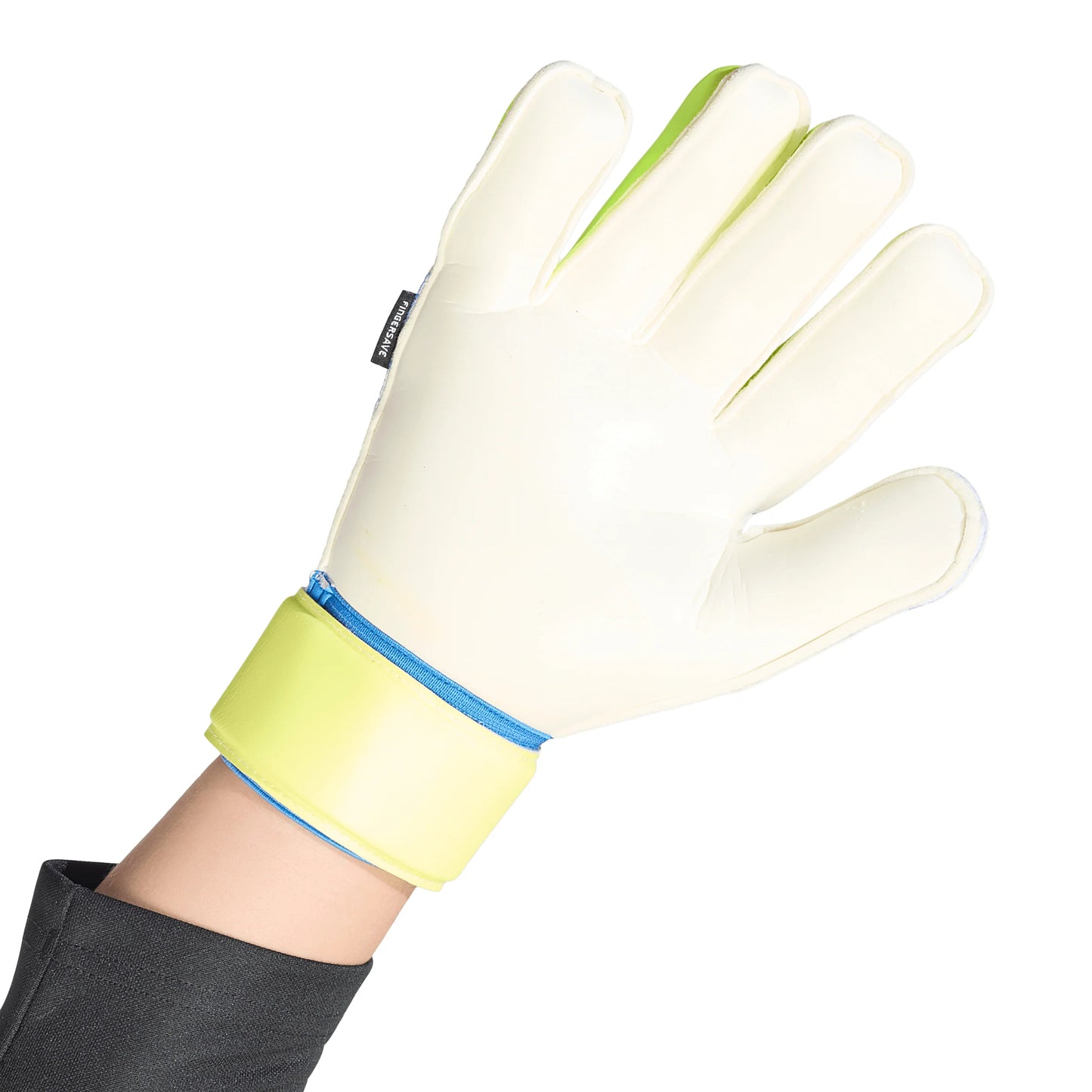 adidas Predator Match Fingersave Goalkeeper Soccer Gloves Sky Blue Yellow