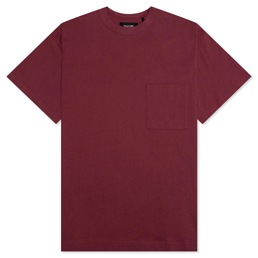 Jersey Braque Pocket Tee Burgundy