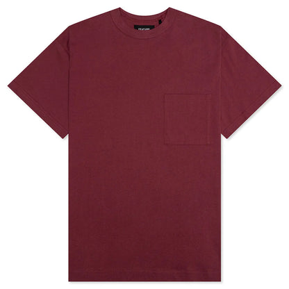 Jersey Braque Pocket Tee Burgundy