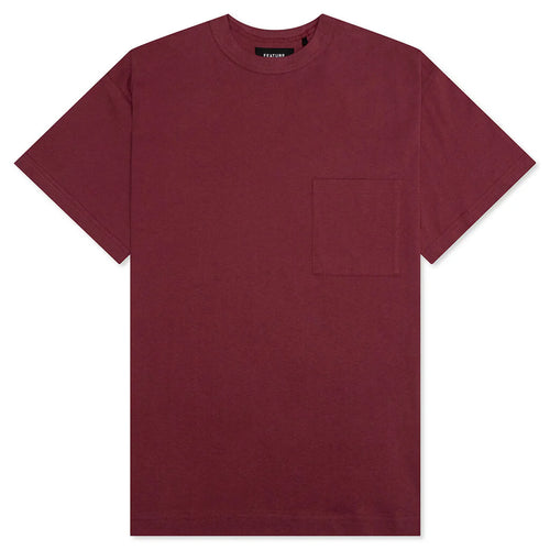 Jersey Braque Pocket Tee Burgundy