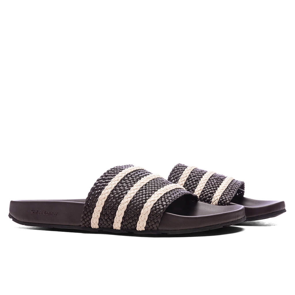 Adidas Originals x Wales Bonner Adilette Dark Brown Wonder White Night Brown