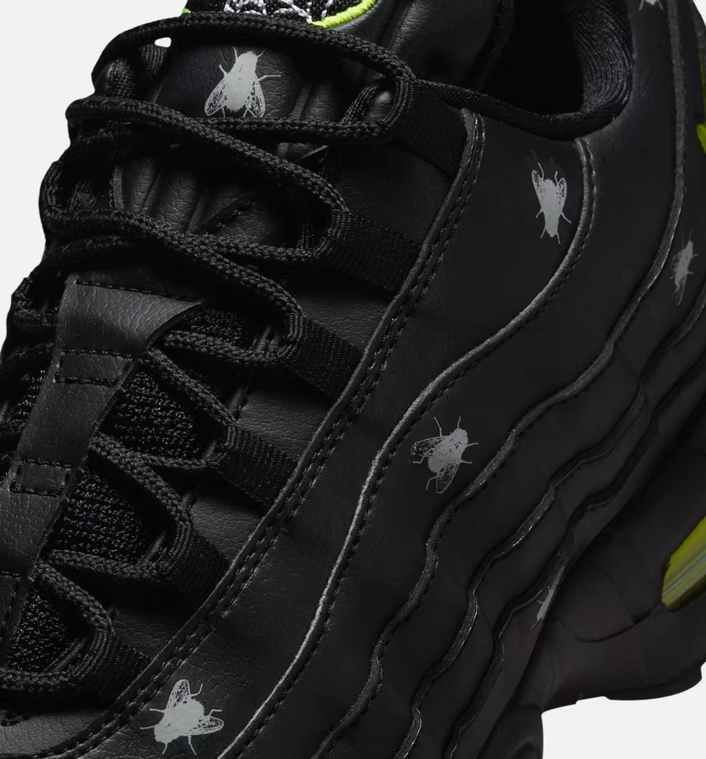 Air Max 95 Premium Neon Yellow and Black Mens Lifestyle Shoe Neon Yellow Black