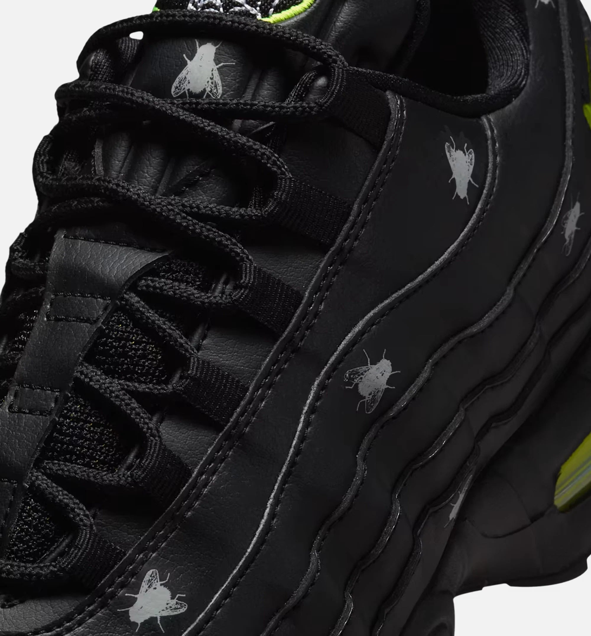 Air Max 95 Premium Neon Yellow and Black Mens Lifestyle Shoe Neon Yellow Black