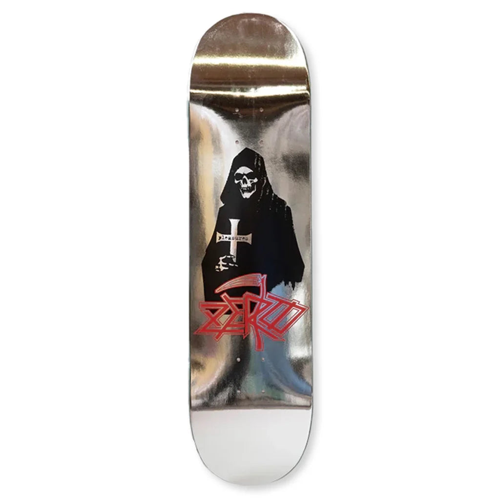 Pleasures x Zero Reaper Skate Deck Silver