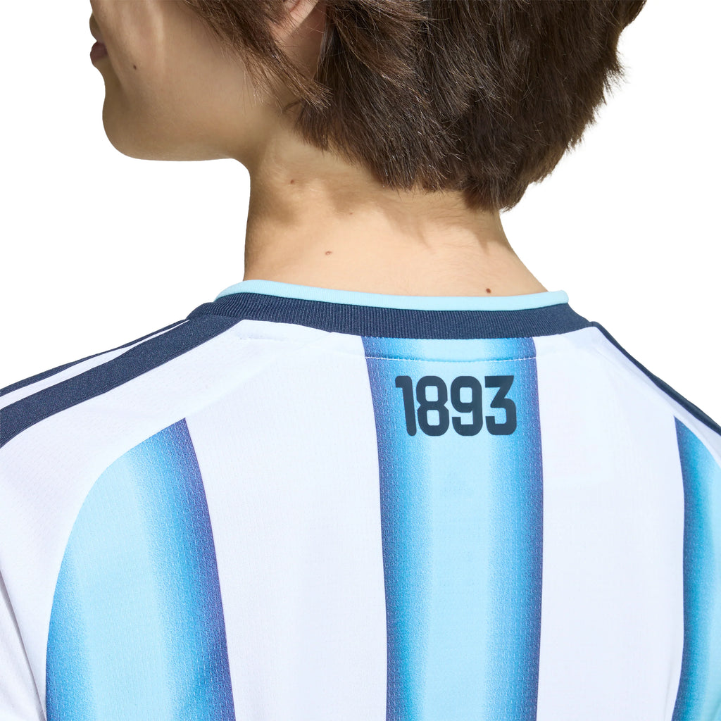adidas Argentina Home Youth Soccer Jersey 26 White Blue