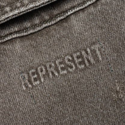 Collared Denim Jacket Washed Olive