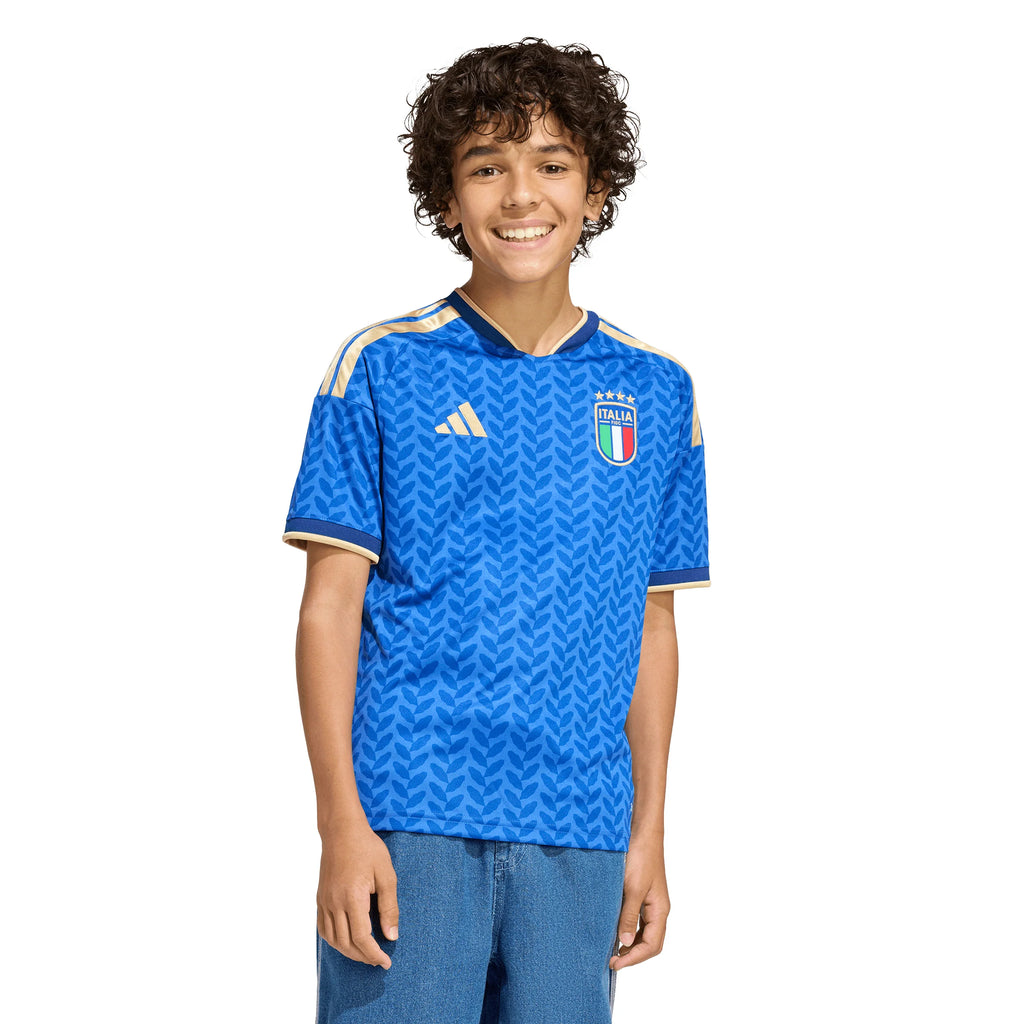 adidas Italy Home Youth Soccer Jersey 26 Blue