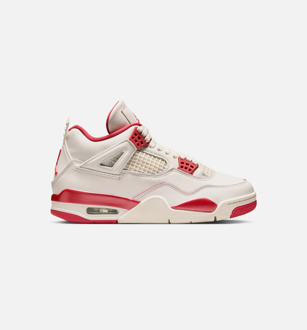 Air Jordan 4 Retro Valentines Day Womens Lifestyle Shoe Pale Ivory Sierra Red Tough Red
