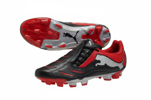 PUMA PWR C 31 FG Firm Ground Soccer Cleats Black Red