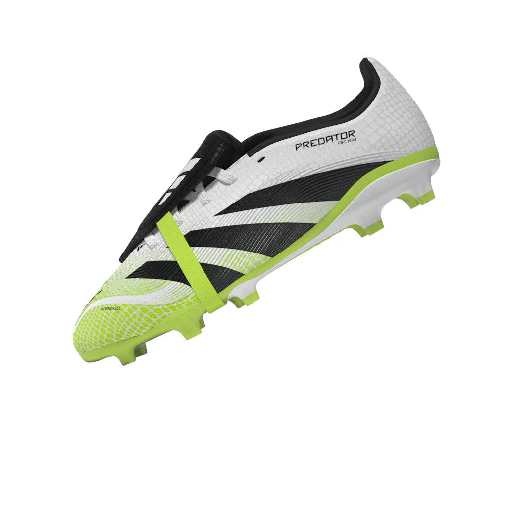 adidas Predator League Fold Over Tongue Youth Firm Multi Ground Soccer Cleats White Black
