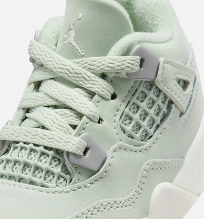 Air Jordan 4 Retro Abundance Infant Toddler Lifestyle Shoe Seafoam Sail Metallic Silver