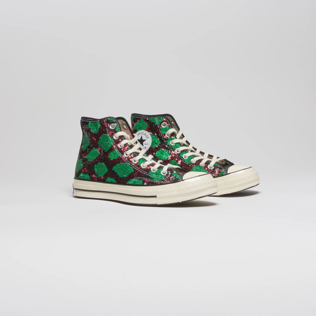 Chuck Taylor All Star Sequin High Top Mens Lifestyle Shoe Red Green